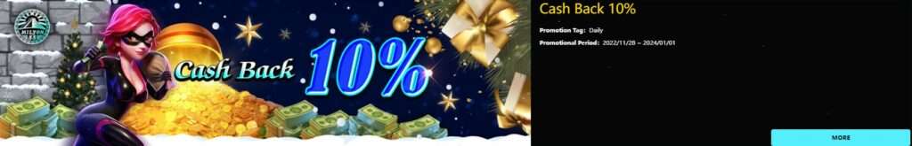 milyon88 cash back bonus